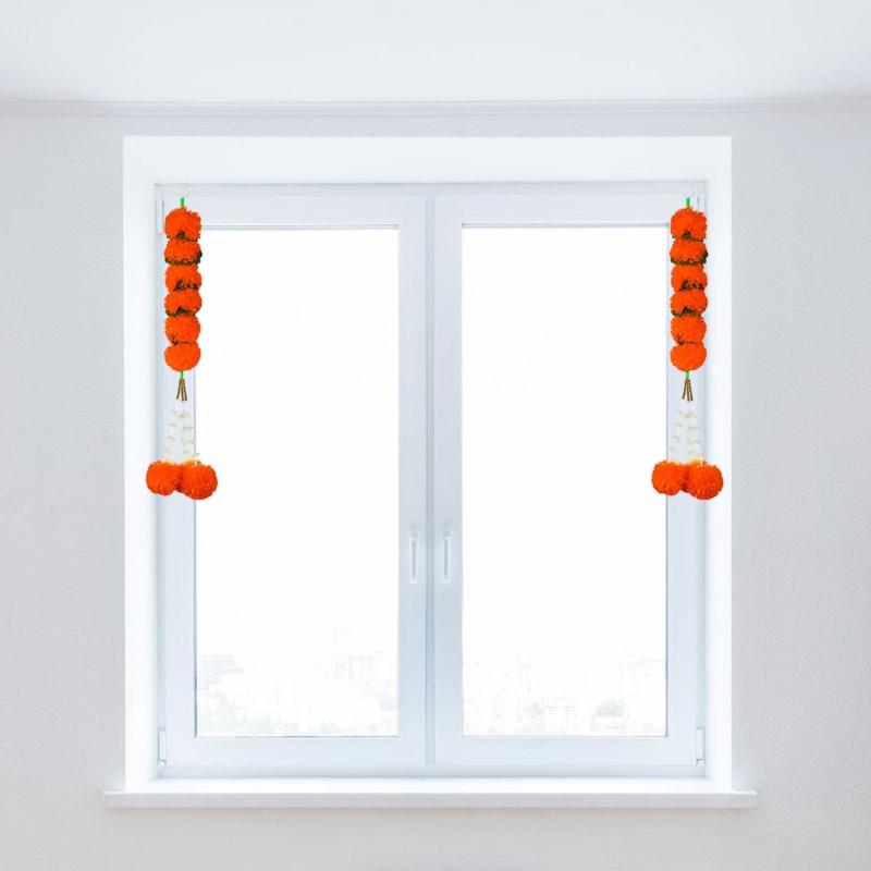 Marigold Hanging Ornament Artificial Marigold Garlands for Decorations Indian/American Wedding Mantles Party Decoration