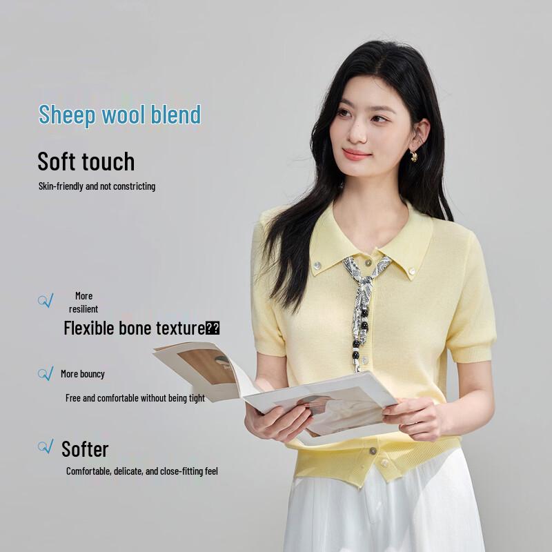 FivePlus Women s Scarf Detail Knit Polo Shirt F