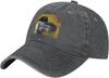 Loon Bird Print Washed Denim Baseball Cap Adjustable Cotton Sun Protection Casual Hat for Men Women
