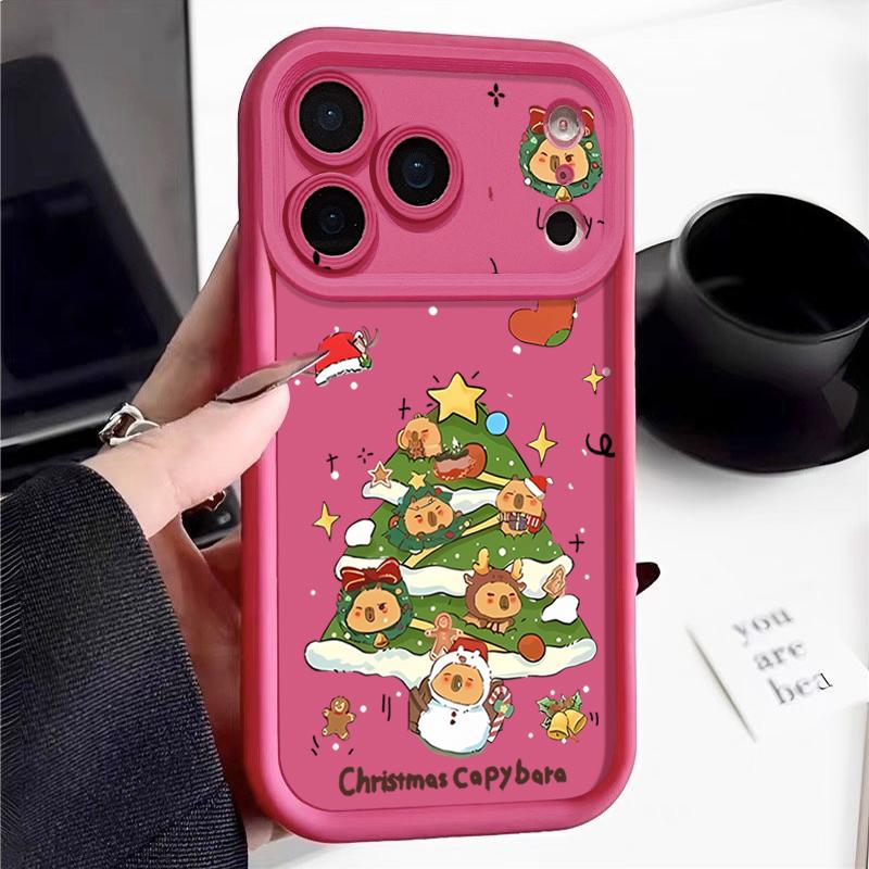 Cartoon Weihnachtsbaum Handyhülle für iPhone Air 16e 17 16 15 Pro Max 14 13 Pro Max 17 12 11 Stoßfeste Weiche Silikonhülle