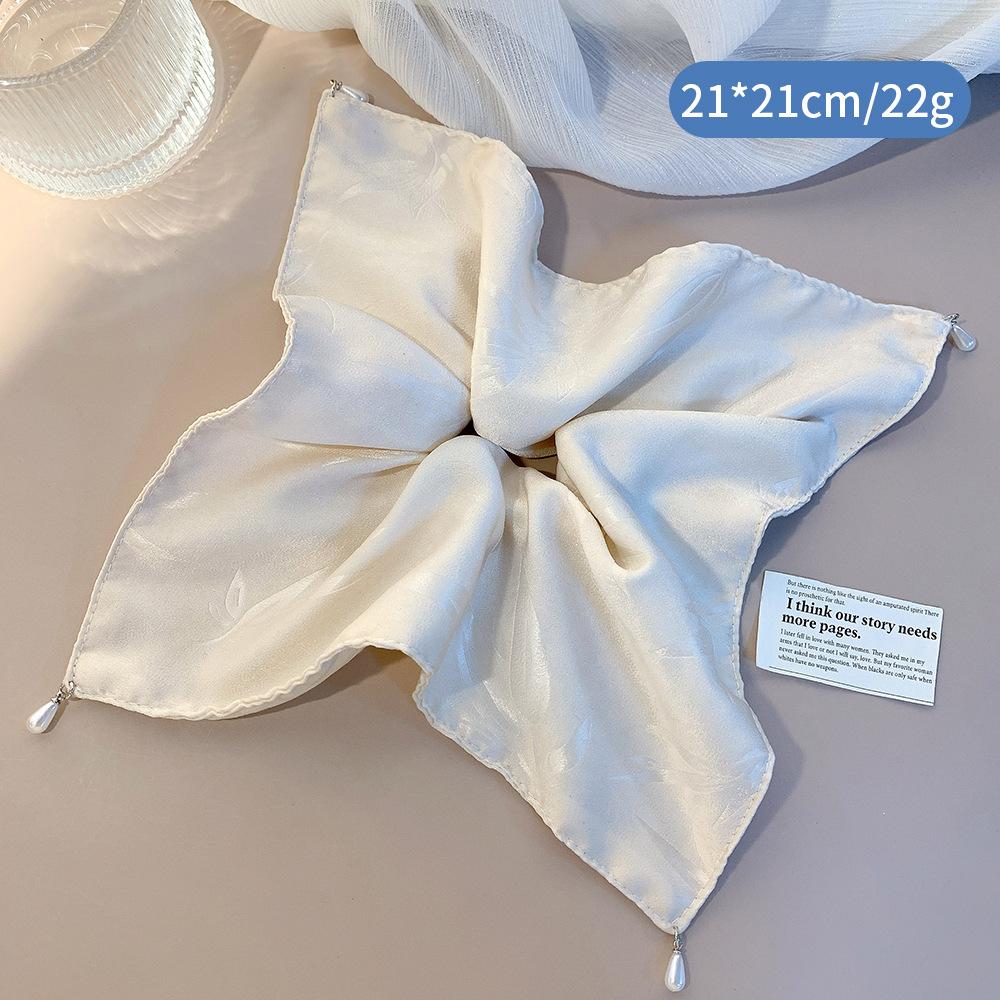 

Женская большая резинка для волос Женская большая темпераментная веревка для волос Французский квадратный платок Новые аксессуары для волос Головной убор Девичьи резинки для волос One Size белый