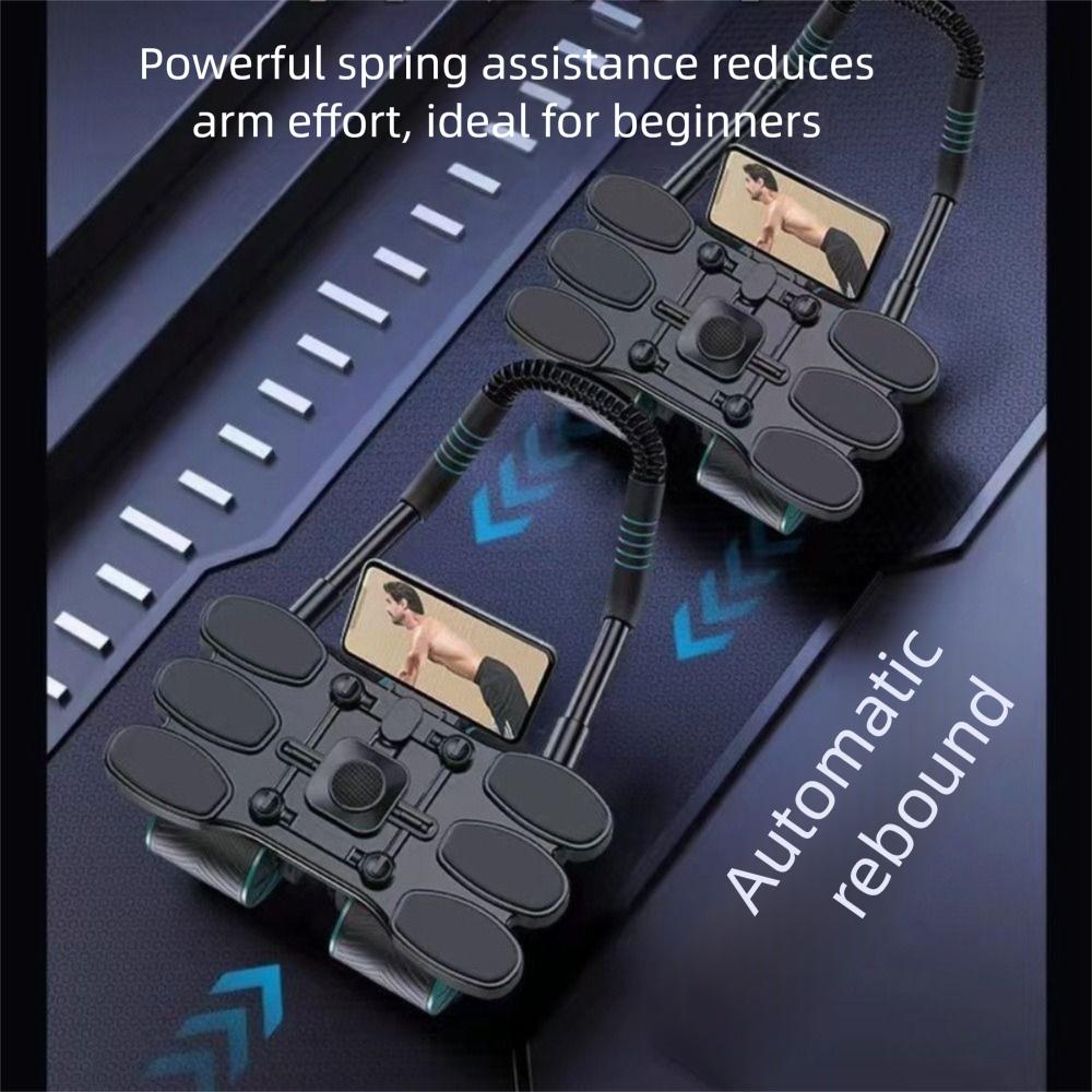 4 Wheels 6 In 1 Exercise Wheels Automatic Rebound Exercise Roller Upgrades Workout Wheel Home Gym