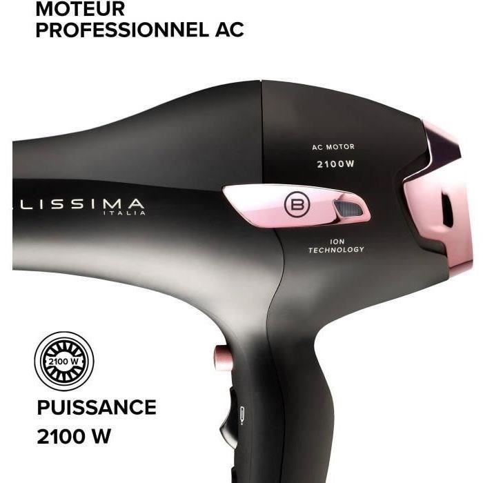 Sèche Cheveux - Bellissima - Professionnel Ionique Léger P7 3000 - Concentrateur + Diffuseur - 3 Températures Séchage Rapide - 2100W