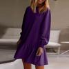 Women's  Long Sleeve Pullover Top Knit Ribbed Knit Patchwork Sweatshirt Dress Casual  Dresses
