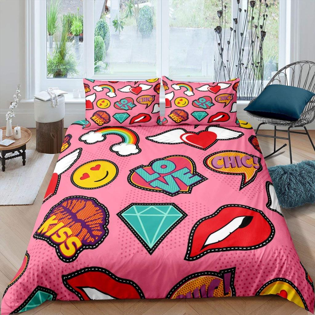Comfortable Stylish Pattern Duvet Cover Set With Duvet Cover And Pillowcases King Queen Twin Sizes For All Ages