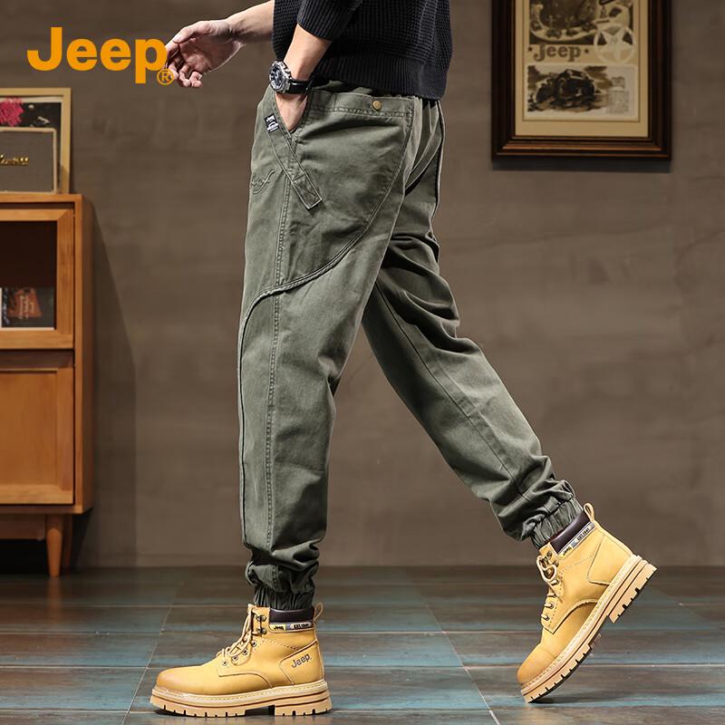 JEEP Men's Loose Fit Cotton Jogger Cargo Pants