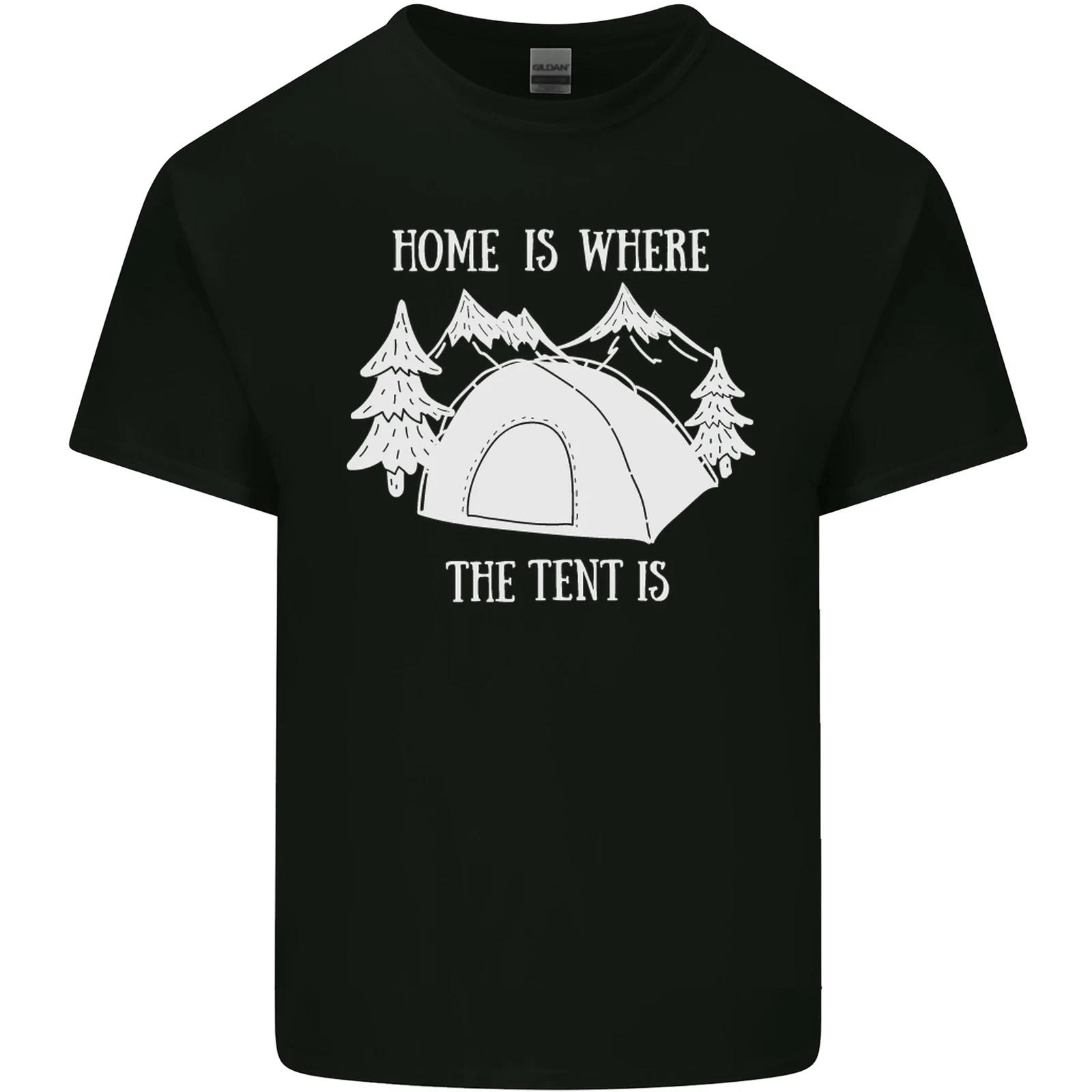 Home Is Where the Tent Is Funny Camping Kids T-Shirt Childrens 4XL