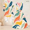 Women Plus Size Printed Two Piece Set Sleeveless Tie Waist Flared Dress 3 4 Sleeve Open Cardigan