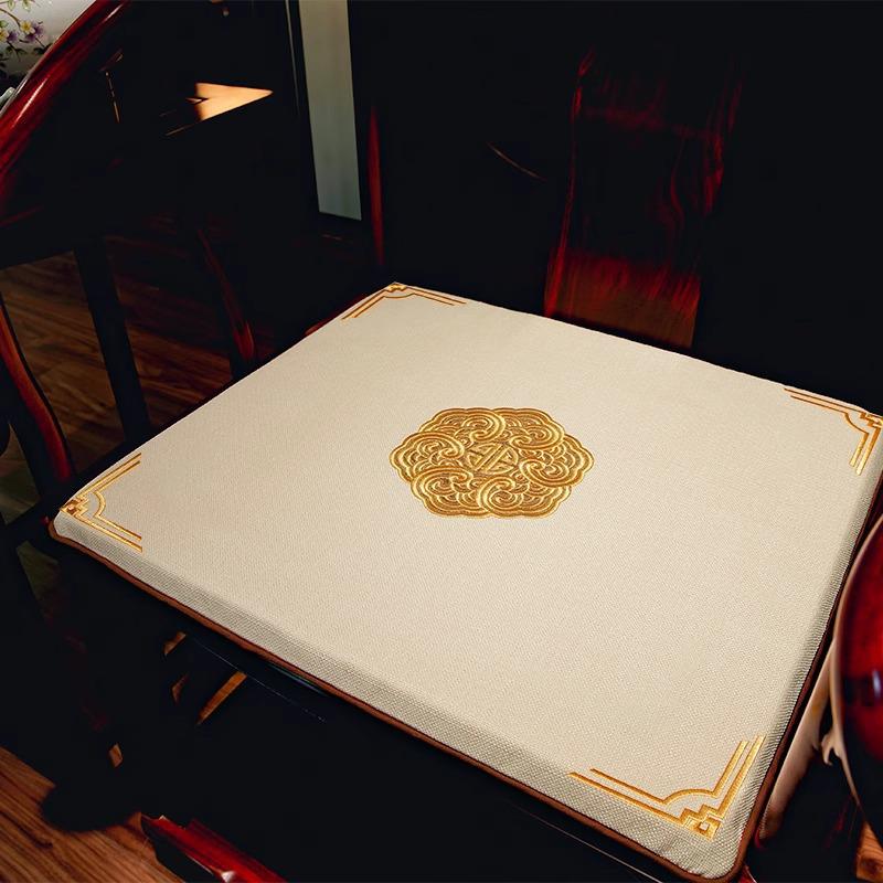 Red Sandalwood Dining Chair Cushion - Thickened Autumn/Winter Pad for New Chinese Style Solid Wood Chair