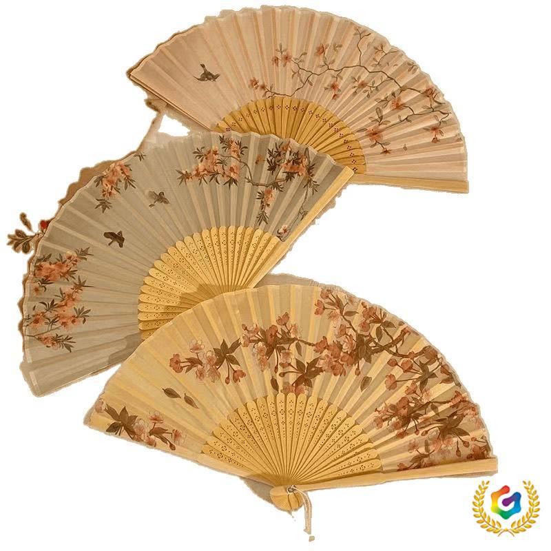 Tragbarer chinesischer Faltfächer für Hanfu Qipao Tanz – Antiker Sommerstil