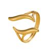 18K Gold-Plated Stainless Steel Geometric Ring: European & American Modern Style