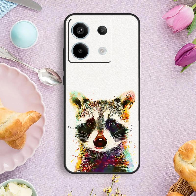 Cute Raccoon Cartoon Case For Xiaomi Redmi Note 12 11 9 10 13 Pro Plus 9S 10S 11S 12S Redmi 12 10 C 9C 13C Cover