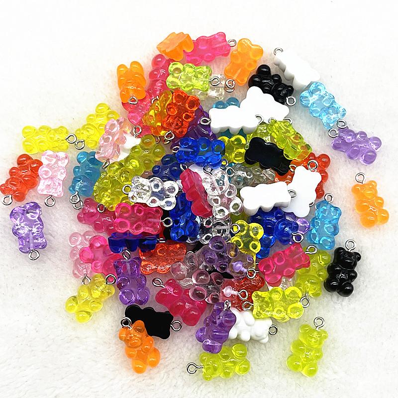 10 Stück Candy Bear Anhänger Charms für Halskette Armband Ohrringe Schmuckherstellung DIY Fundstücke Harzbären Weihnachten Basteln