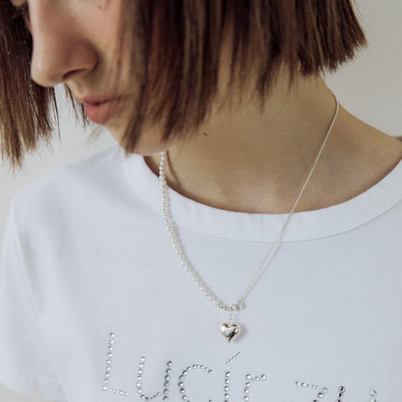 

Lucirzu Pearl silver heart Necklace (freshwater pearls+925silver) FREE