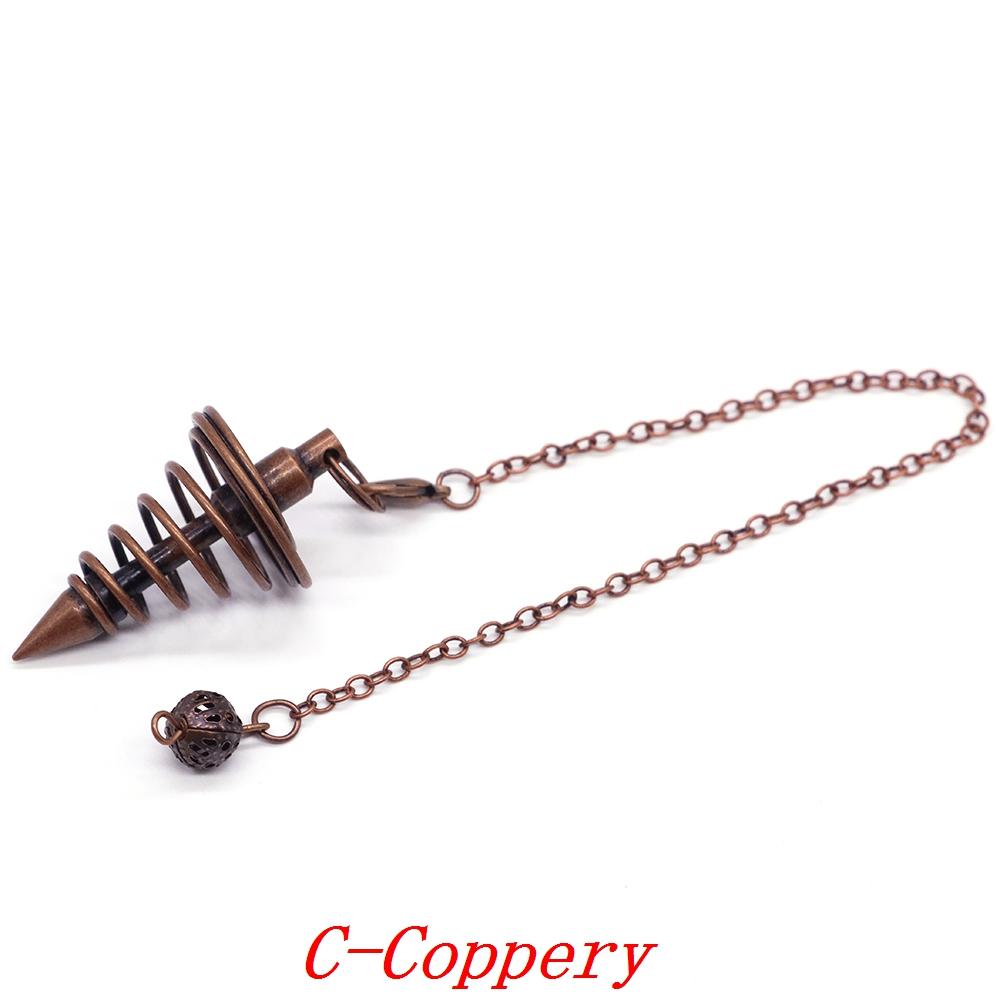Metal Pendulum For Dowsing Divination Pendulos Spiral Cone Gold Color Copper Radiesthesia Pendulums Healing Pendule