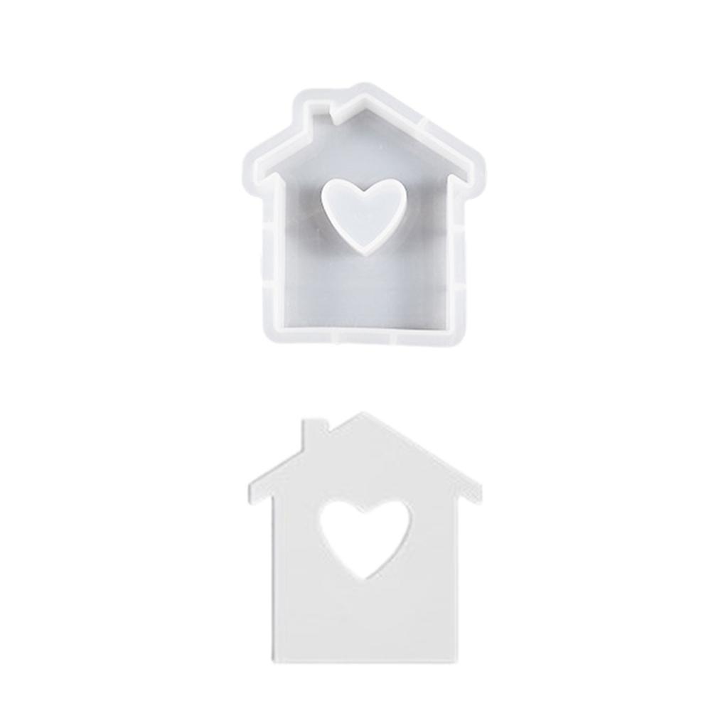 3D House Silicone Molds for Resin Heart House Shaped Candle Mold Scented Candle Making Cake Decorations Baking Tools