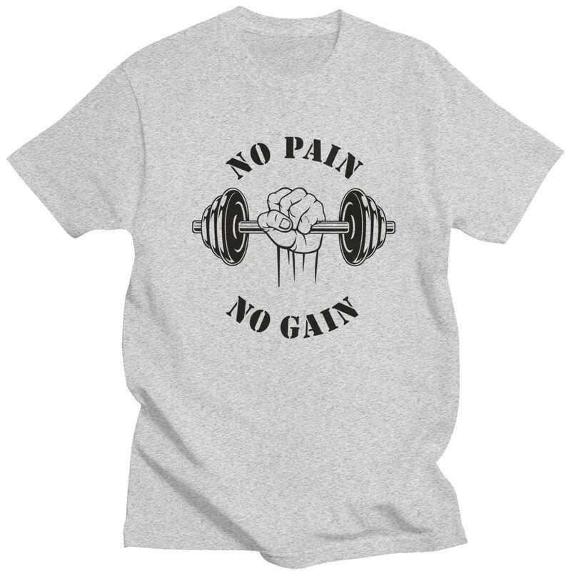 Custom No Pain No Gain T Shirt Men Short Sleeves 100 Cotton Tshirt Bodybuilding Fitness Gym Tee Tops Fashion Tshirts