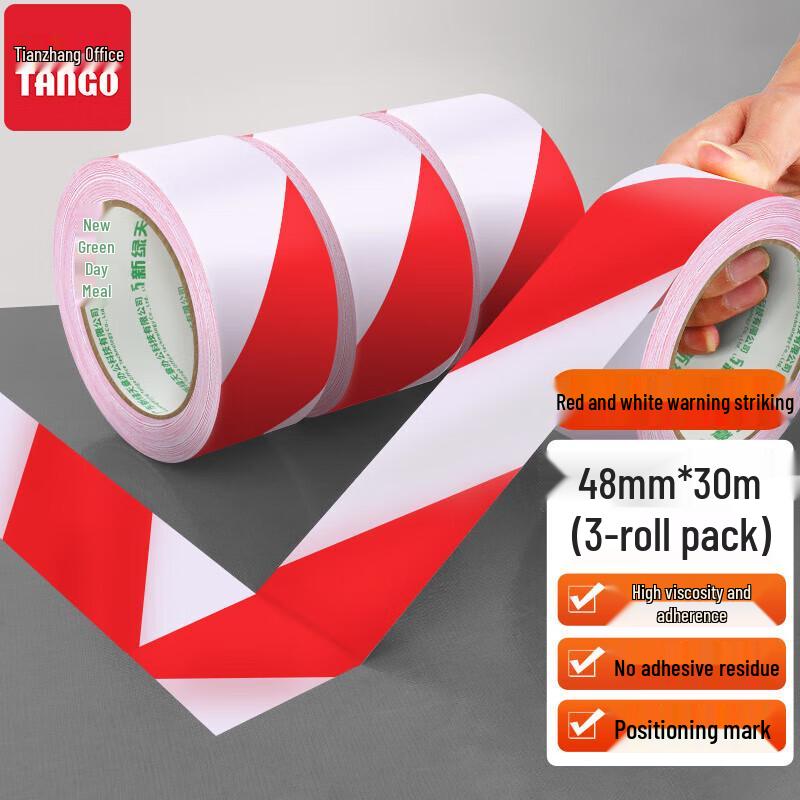 TANGO Red White Diagonal Stripe Warning Tape