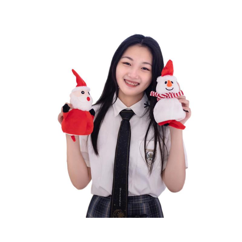 Santa Snowman Reversible Claus Plush Toy Flippable Christmas Doll Holiday Gift