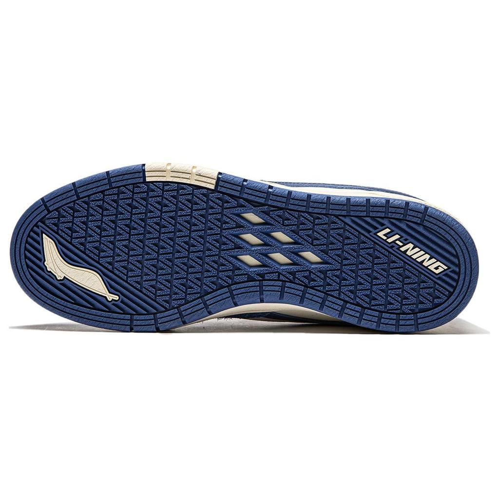 New LiNing Wave Pro Slip-Resistant Cushioning Low-Top Skateboard Shoes Men's Blue White AEPU017-8