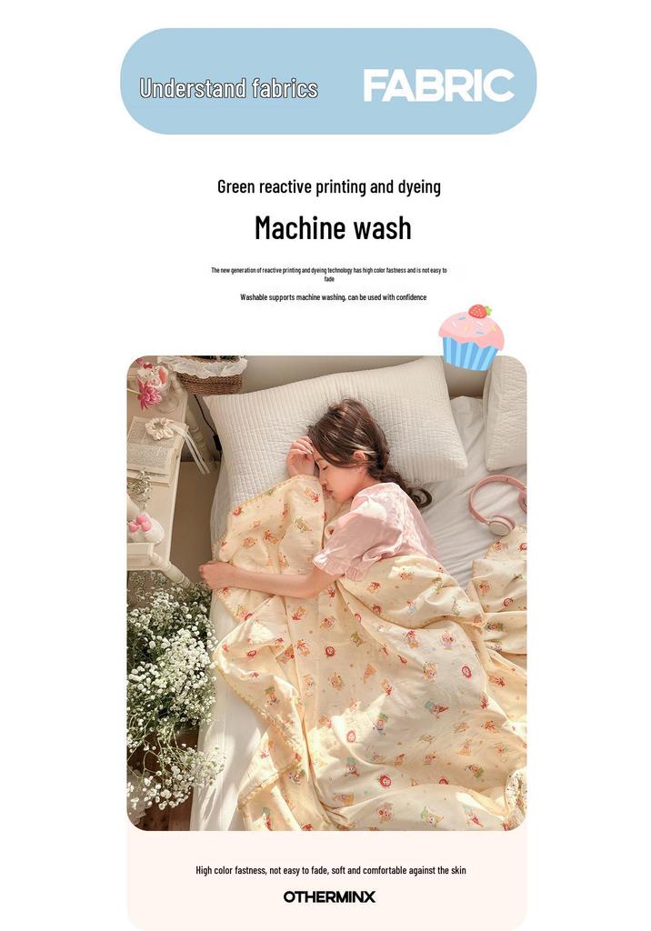 Pure Cotton Double Layer Gauze Summer Blanket for Kids and Adults