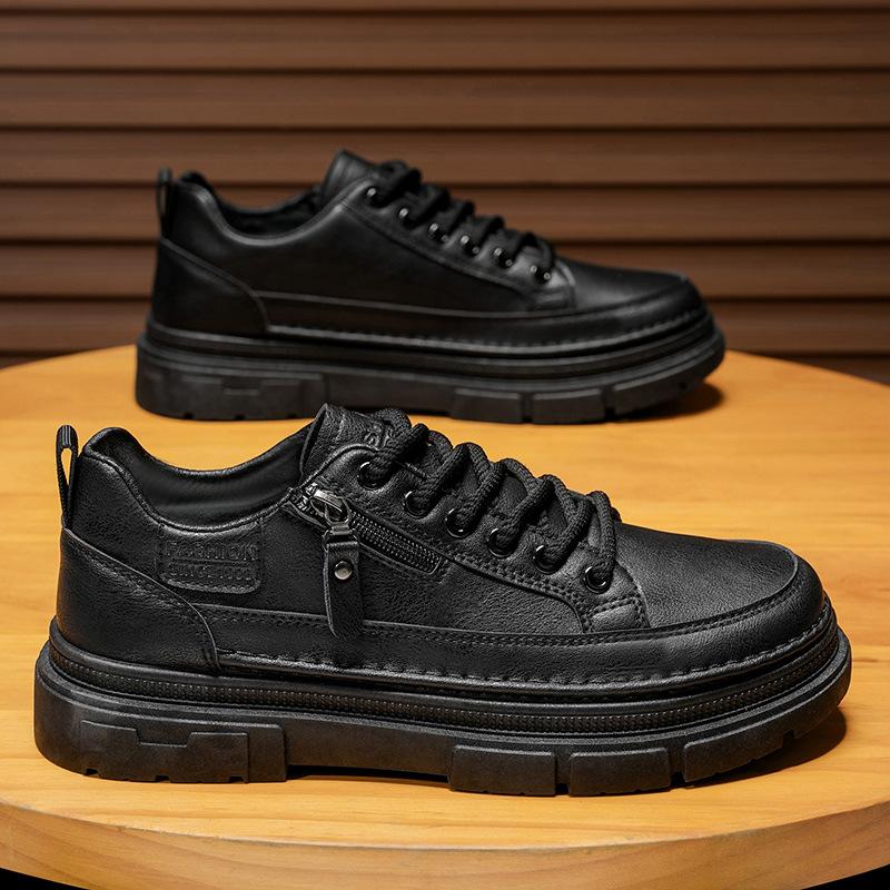 Autumn men's shoes new breathable waterproof non-slip chef shoes men's trend versatile casual leather shoes short boots tooling shoes