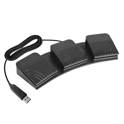 USB Programmable Shortcut Keyboard Foot Switch Device for Video Windows Mac Compatible [Silent, Front-Fold] 3-Key 3-Piece Left-Hand DTM, Editing,