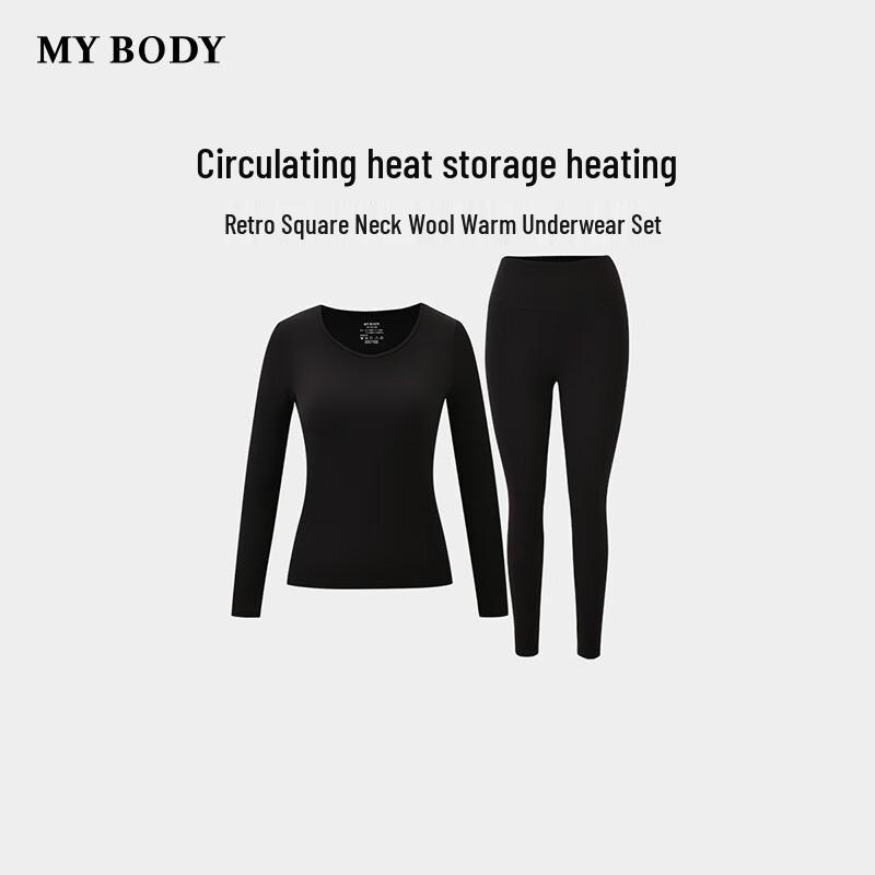 

Жіночий вовняний термокомплект mybody з ретро квадратним вирізом XL