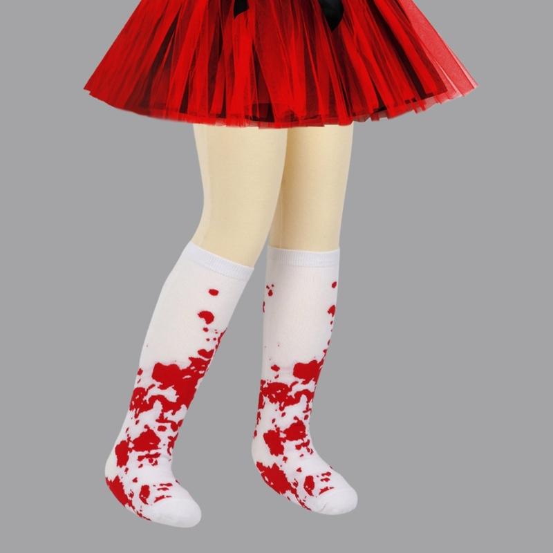Halloween Bloody Stockings Thigh High Stocking Knee Highs Socks for Halloween Cosplay Party Printed Long Tube Socks