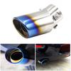 1.5-2.4" Rear Tip Muffler Exhaust Pipe Tail Throat Stainless Steel Silver Blue V