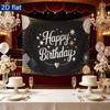 Party Backdrop Happy Birthday Birthday Stars Balloon Black Photo Booth Background Front Door Decor