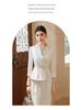 Nine-Sleeve Pleated Two-Piece Professional Dress - Spring/Autumn Style