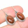 Natural Mahogany Obsidian Gemstone 925 Solid Sterling Silver Earring 1.25" Q7m05