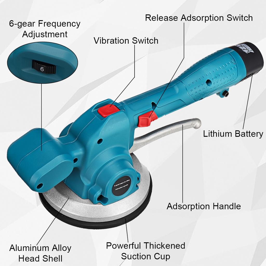 6 Geschwindigkeiten Fliesenverlegemaschine Saugheber Vibrator Einstellbares Wand- Bodenfliesen Verlege- Nivellierwerkzeug
