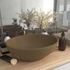 Day and Night - Day and Night Luxury Oval Matte Cream Ceramic Washbasin 40x33 Cm