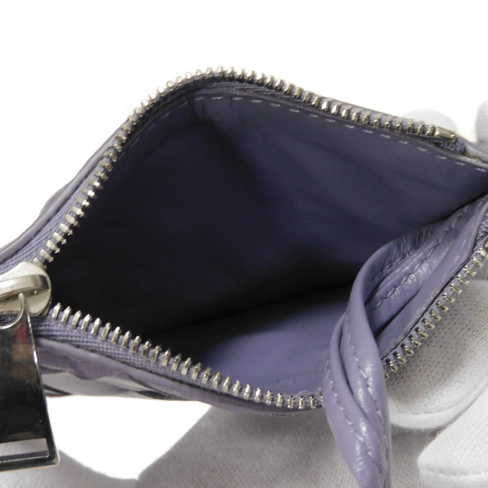 Used 11897 coin key holder 609315 7943 pastel purple RFID IC maxi intrecciato lavender unisex from Japan AUTHENTIC