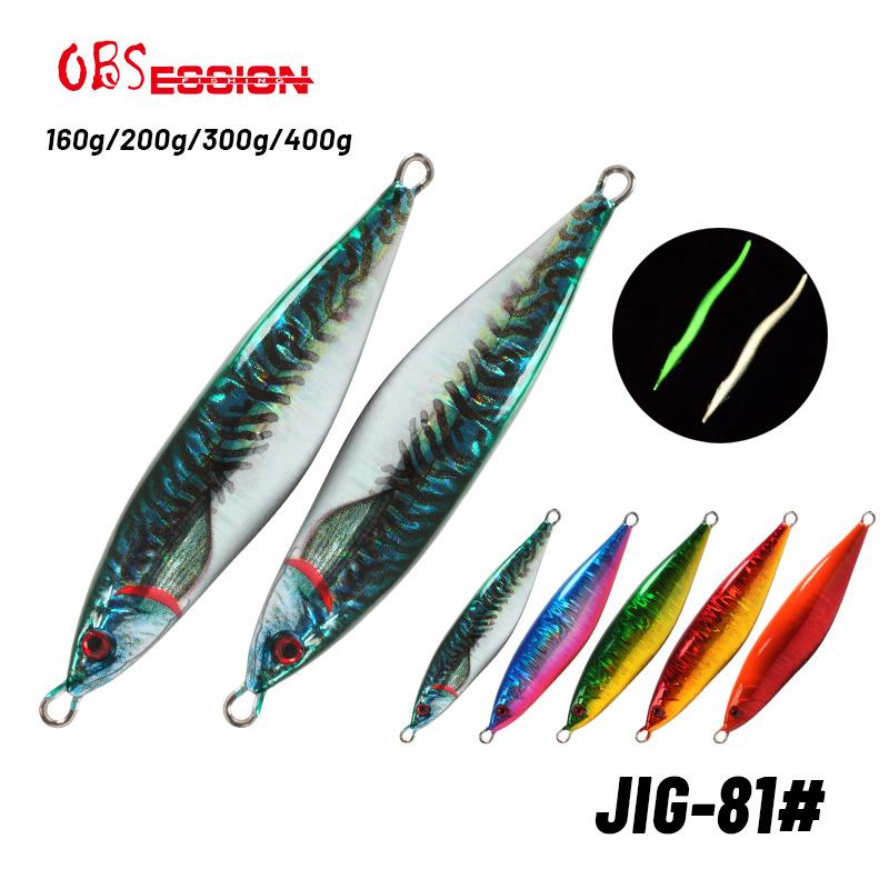 Lead Fish Jig Lure 160g-400g Boat & Sea Fishing Artificial Hard Bait 3D Printed Slow Shaking Without Hooks for Saltwater Fish