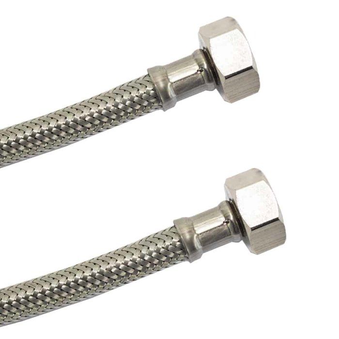 Flexible Inox Sanitaire DN8 - Raccordement Eau Potable 1/2" 800mm