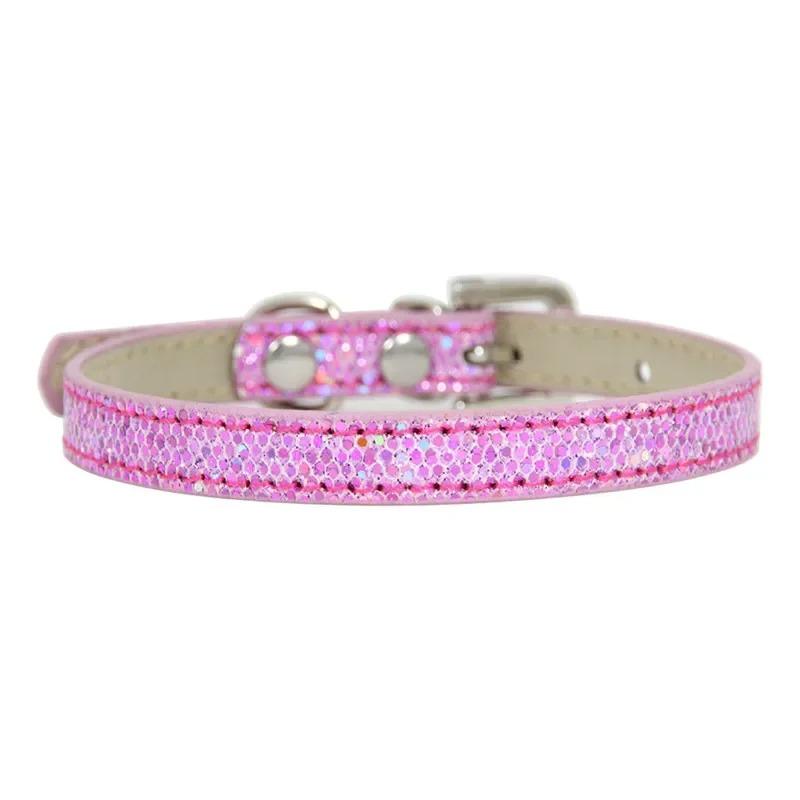 Rhinestones Small Dog Cat Collar Leather PU Adjustable Pet Collar Luxury Decoration Necklace for Kitten Puppy Chihuahua Supplies