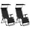 Day and Night - Day and Night Folding Chairs 2 Units Black Textilene