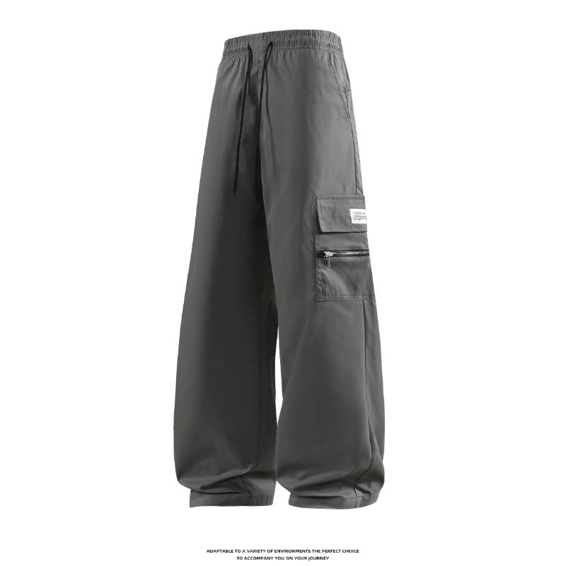 

Осенне-зимний модный бренд, повседневные комбинезоны, универсальные однотонные рабочие брюки с несколькими карманами S серый