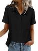 Chemise Boutonnée Manches Courtes Couleur Unie pour Femme - Haut Business Casual/Formel pour le Travail, Collection Printemps/Été 2026