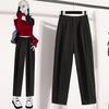 Plus Size Pants for Women Spring Summer Fashion High Waist Suit Pants Women Gray or Black Casual Trousers Female