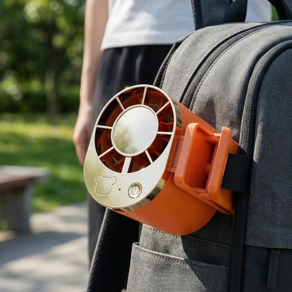 Portable Waist Clip Fan, 3 Speeds Portable Rechargeable Wearable Belt Fan for Travel