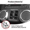 JWWY for JK Center Console Window Control Switch Knob Protection Cover Trim Compatible with 2012-2017 Jeep Wrangler JK KU Interior Accessories