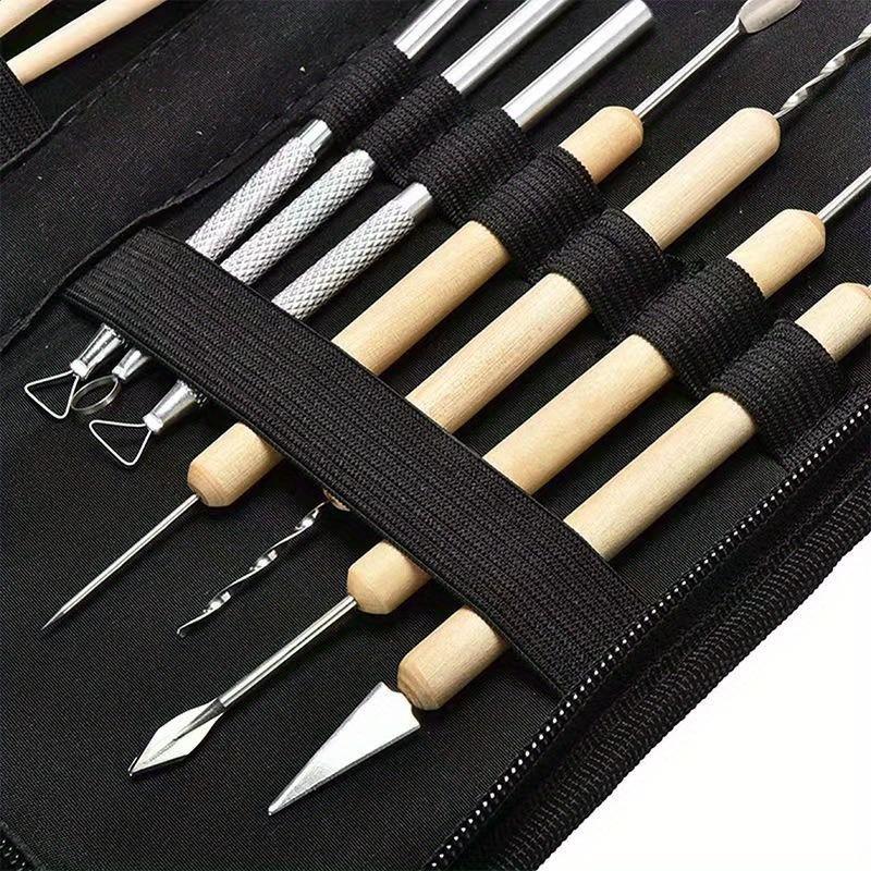 14 Ceramic Tools Set Clay Stone Plastic Soft Pottery Clay Sculpture Knife Aluminum Rod Double End Shaped Set