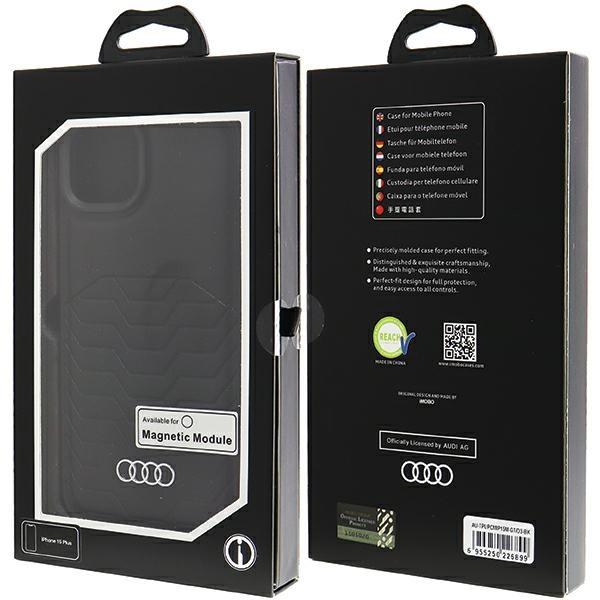 Audi Synthetic Leather Magsafe Iphone 15 Plus / 14 Plus 6.7 Black Hardcase Au-Tpupcmip15M-Gt/D3-Bk