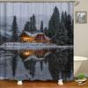 Diverse Design Shower Curtain With Hooks Easy Install Waterproof Easy Clean For Home Hotel Rental Bathroom
