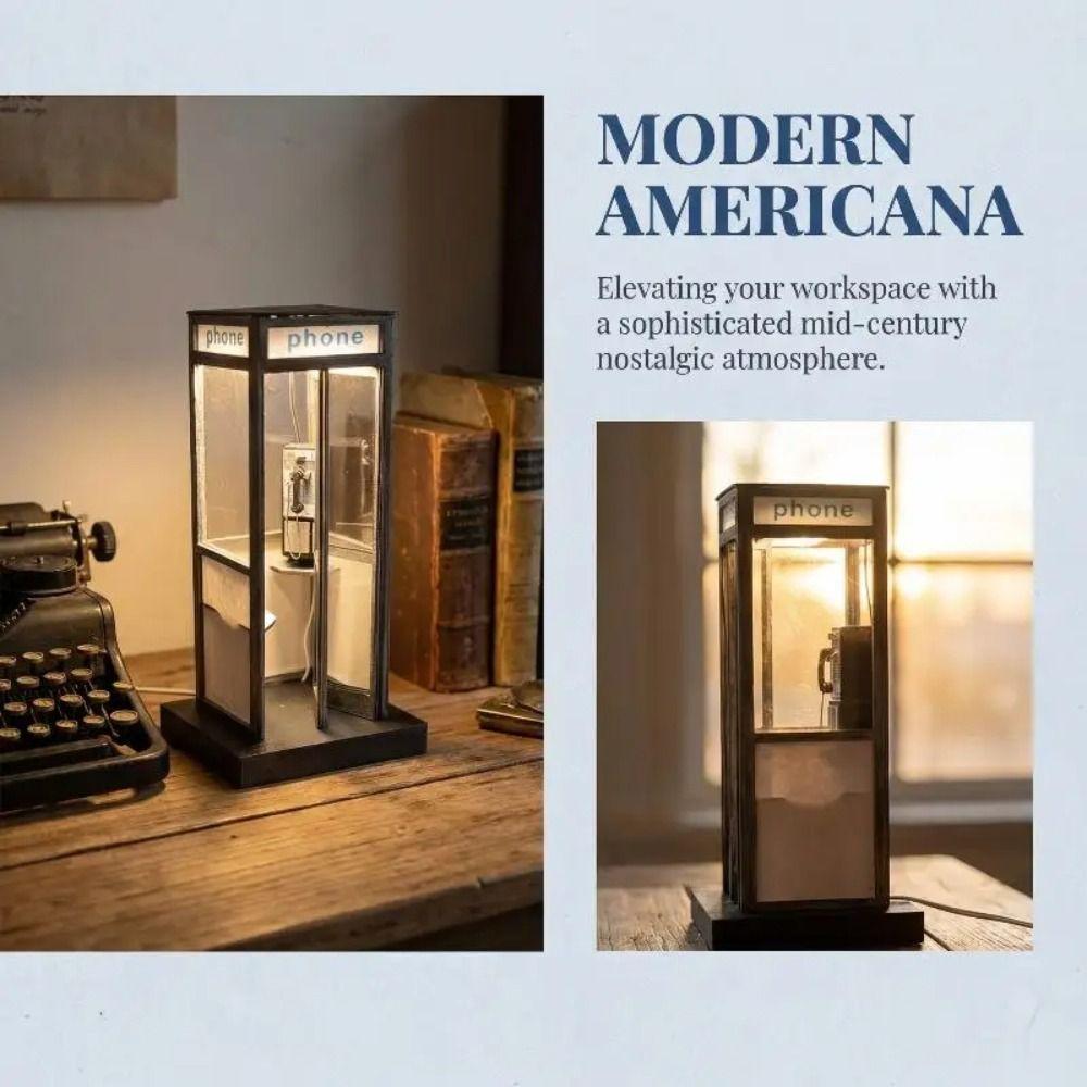 Warme LED-Leuchte Telefonzelle Lampe Britischer Stil Hoch Vintage Nachtlicht Hotel Rezeption