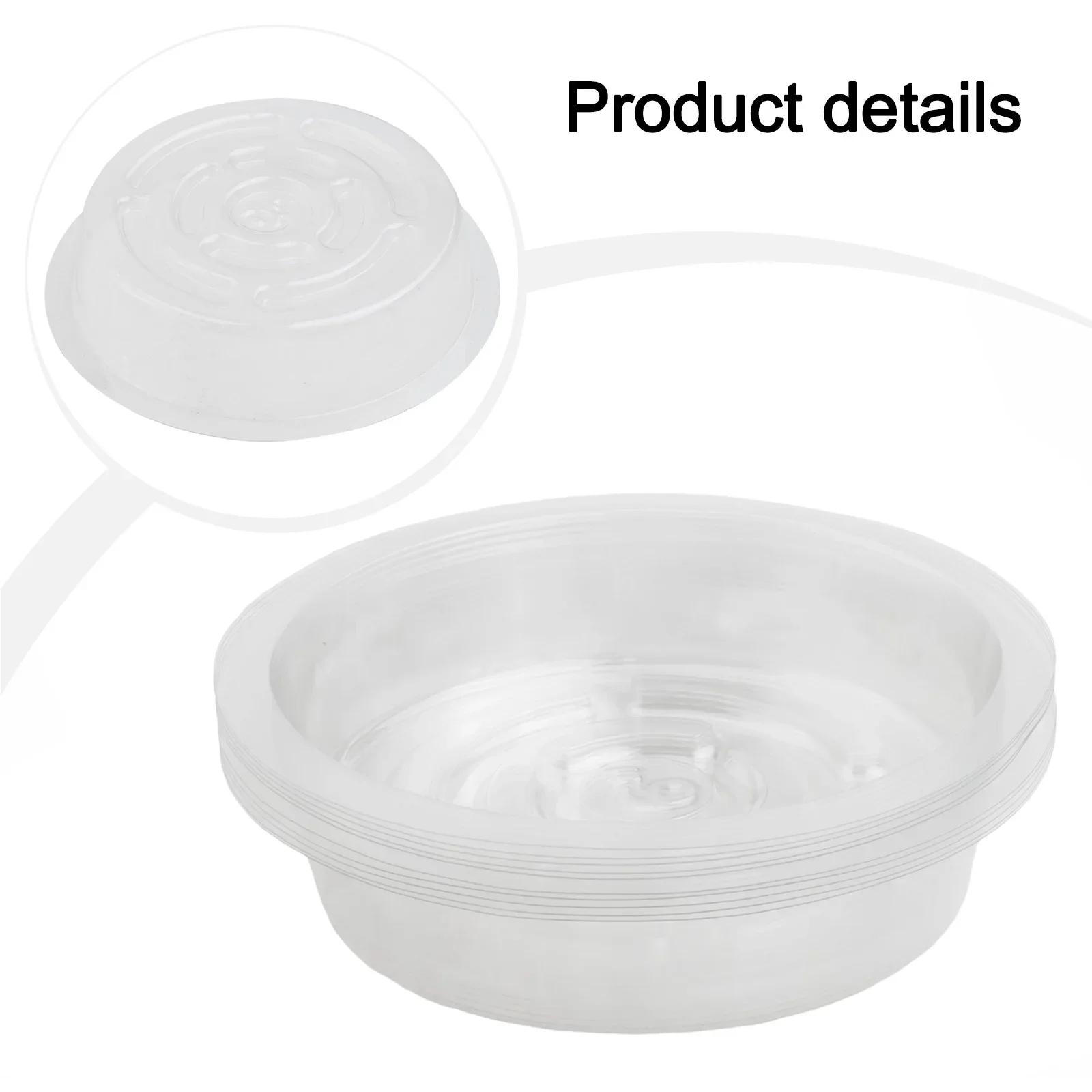 10 Count Transparent PET Saucers For Indoor Plants To Reduce Mess From Overwatering And Maintain Clean Tabletops And Floors 6Inch
